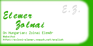 elemer zolnai business card